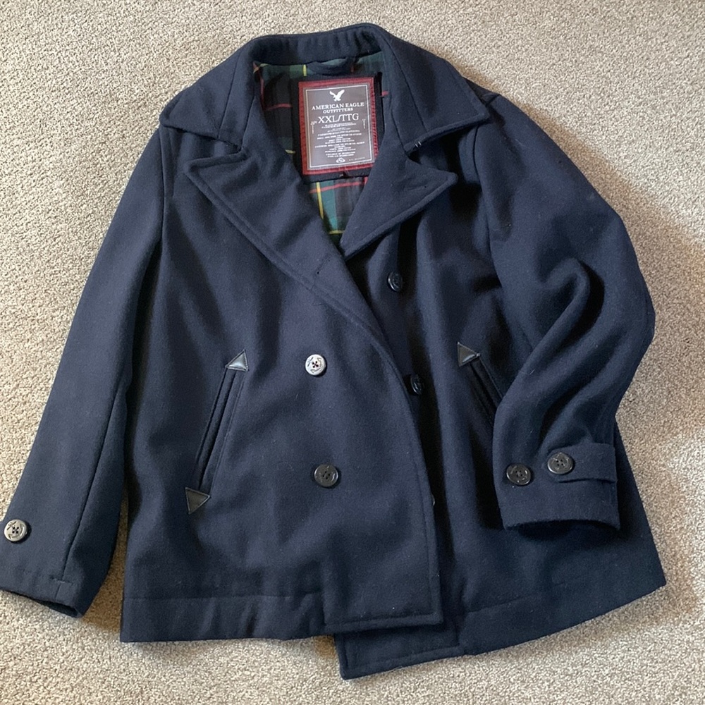 Men’s American Eagle navy wool Peacoat 2XL